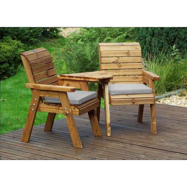 Twin Companion Set with Grey Cushions | Angled