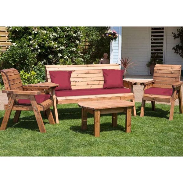 5 Seater Multi Set with Burgundy Cushions