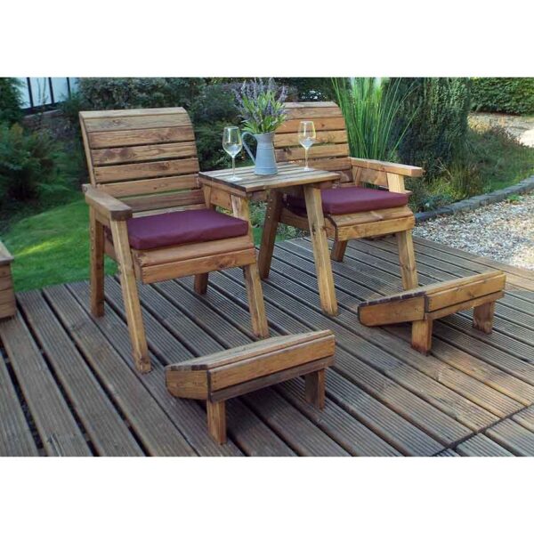 Deluxe Lounger Set with Burgundy Cushions