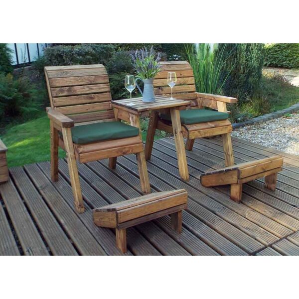 Deluxe Lounger Set with Green Cushions