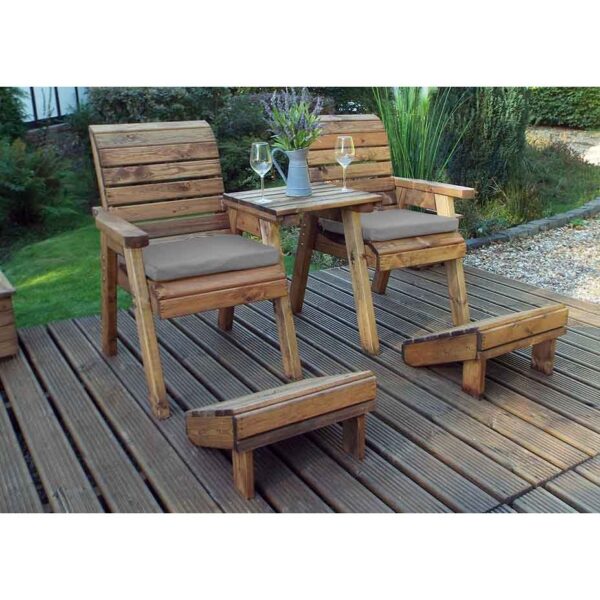 Deluxe Lounger Set with Grey Cushions