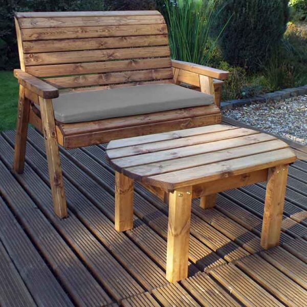 Deluxe Bench Set with Grey Cushion