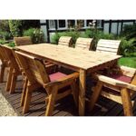 Eight Seater Rectangular Table Set with Burgundy Accessories