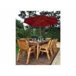 Eight Seater Rectangular Table Set with Burgundy Accessories - Image 2