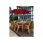 Eight Seater Rectangular Table Set with Burgundy Accessories - Image 3