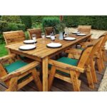 Eight Seater Rectangular Table Set with Green Accessories - Image 2