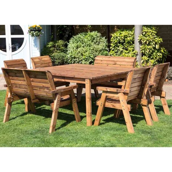 Eight Seater Chairs & Benches Dining Table Set with Burgundy Accessories