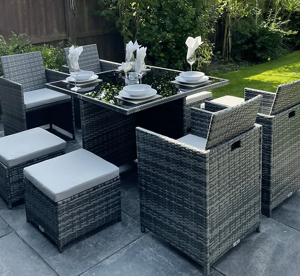 Rattan Cube Dining Set