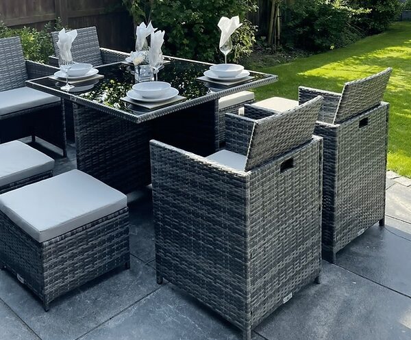 Rattan Garden Furniture Dining Set - Corner