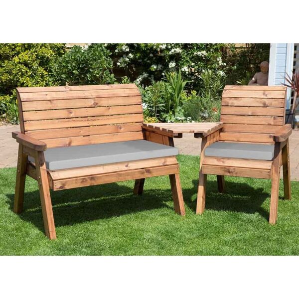 3 Seater Companion Set with Grey Cushions | Angled