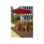 Four Seater Round Table Set with Burgundy Accessories - Image 2