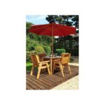 Four Seater Round Table Set with Burgundy Accessories - Image 3