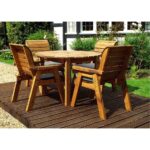 Four Seater Round Table Set with Grey Accessories