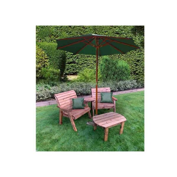 Grand Twin Chairs - Green Patio Set - Angled