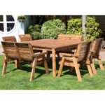 Eight Seater Chairs & Benches Dining Table Set with Burgundy Accessories