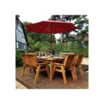 Eight Seater Chairs & Benches Dining Table Set with Burgundy Accessories - Image 2