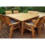 Eight Seater Chairs & Benches Dining Table Set with Grey Accessories