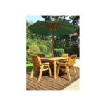 Four Seater Square Table Set with Green Accessories - Image 3