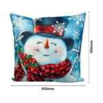 Christmas Themed Cushion - 45cm x 45cm - Happy Snowman - Image 3