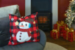 Christmas Themed Cushion - 45cm x 45cm - Snowman - Image 4
