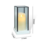 Hurricane Glass Artificial Candle Holder with Large LED Candle - Battery Operated - 27cm High - Image 7