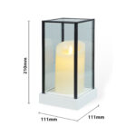 Hurricane Glass Artificial Candle Holder with Large LED Candle - Battery Operated - 21cm high - Image 3