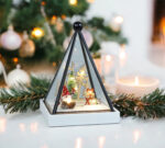 Triangle Hurricane Glass Holder with Light Up Festive Gonk Scene Battery Operated - Image 7
