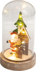 Battery Powered Light Up Cloche Christmas Scene - Father Christmas - Image 3