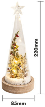 Battery Powered Light Up Glass Enclosed Christmas Scene - Mistletoe & Berries - Image 3