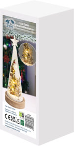 Battery Powered Light Up Glass Enclosed Christmas Scene - Mistletoe & Berries - Image 4