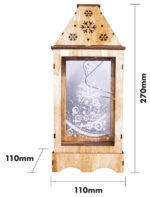 Battery Powered Pre-Lit Wooden Christmas Lantern - Image 3