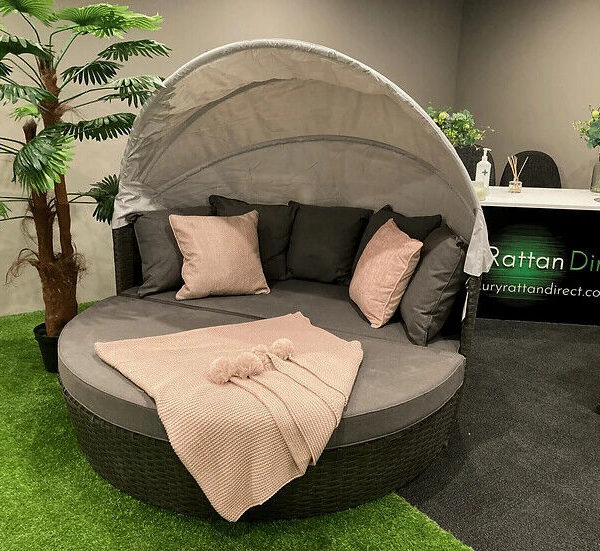 Rattan Day Bed with Cushions
